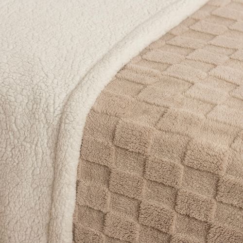 Frazada Twin Flannel Jacquard con Corderito