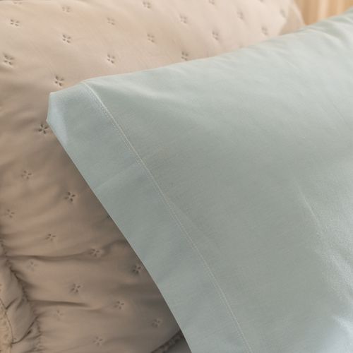 Funda de Almohada Queen Algodón Blend Lisa