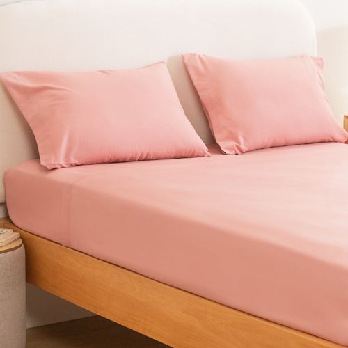 Juego de Sábanas Queen Liso Rosa Oscuro