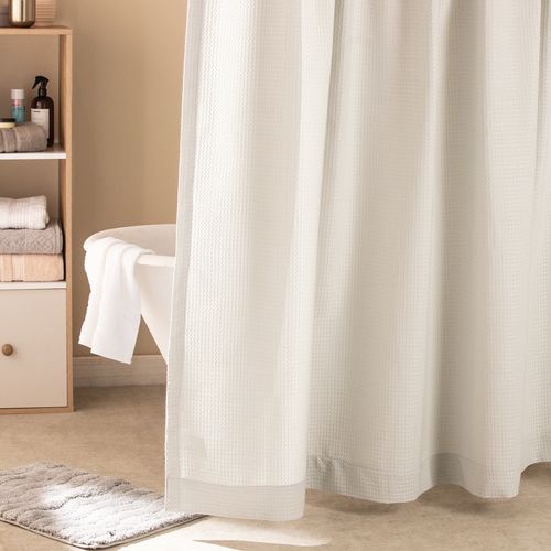 Cortina de Baño de Piqué con Ojalillos Metálicos