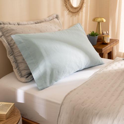Funda de Almohada Queen Algodón Blend Lisa