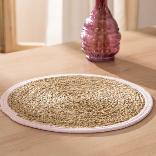 Individual de Mesa Redondo de Yute con Borde