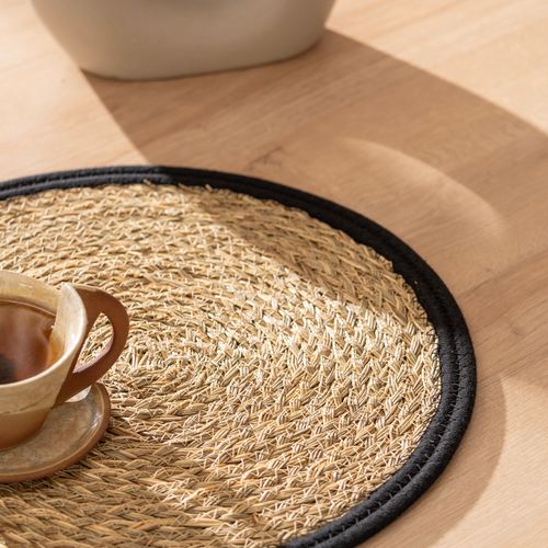 Individual de Mesa Redondo de Yute con Borde