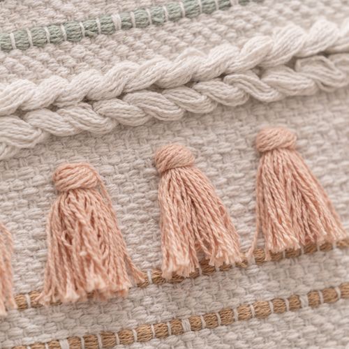 Funda de Algodón con Flecos y Borlas