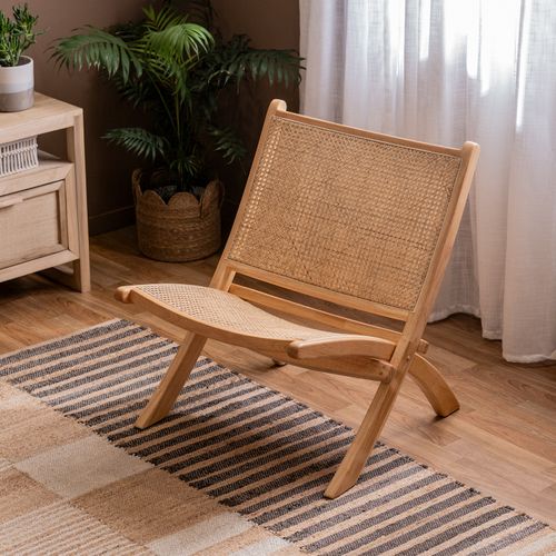 Poltrona Nordica de Ratán con Esterillas Plegable