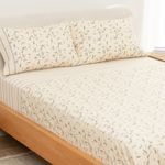 Juego-de-Sabanas-Extra-Queen-Algodon-Blend-Tulipanes-Simples