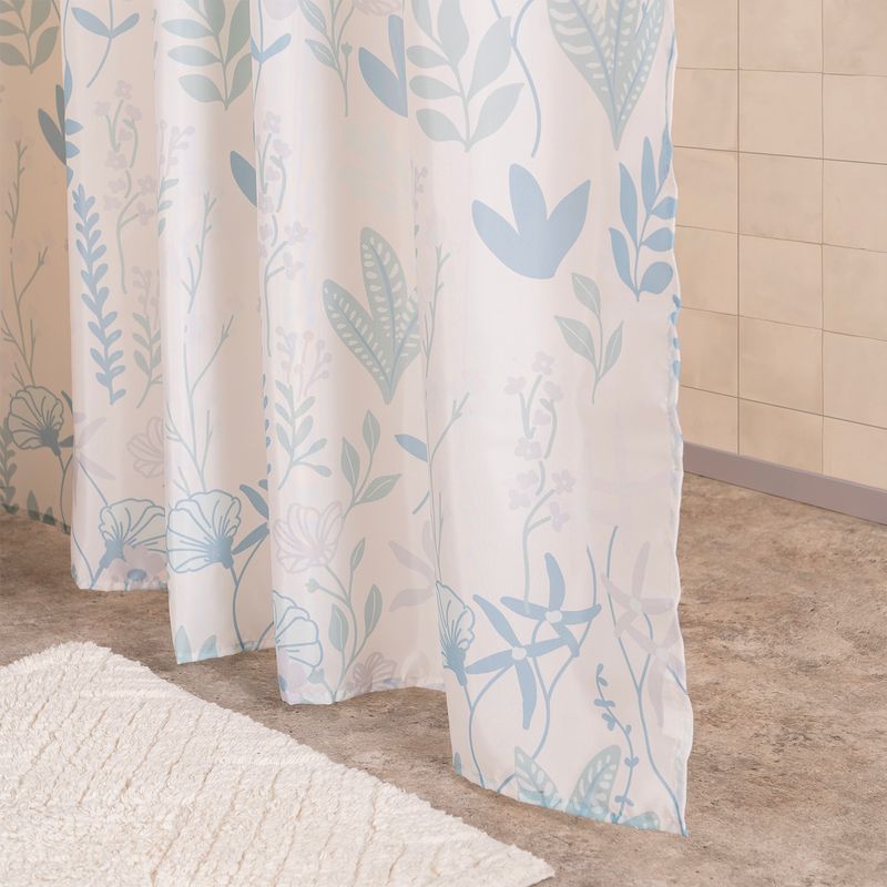 Set-de-Cortina-de-Baño-Floral-con-Ganchos-Dobles