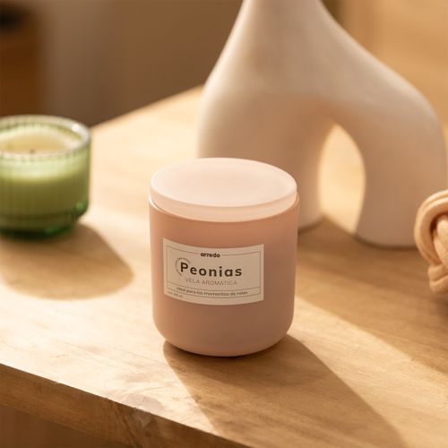 Vela Aromática Vidrio con Tapa Peonias