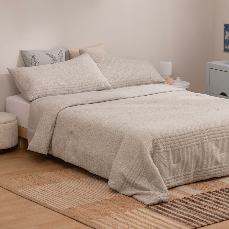 Acolchado-King-de-Jersey-Liso-con-Relieve-Rayado