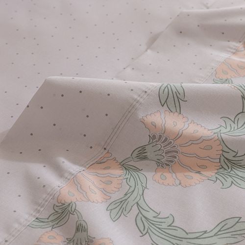 Juego de Sábanas Extra Queen Algodón Blend Abanicos de Flores