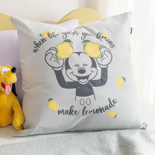 Funda de Almohadón de Algodón Panamá Disney Mickey Lemons