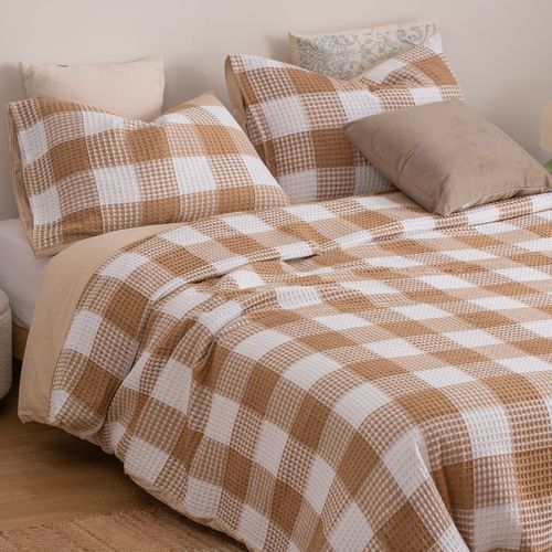 Funda de Acolchado King Waffle a Cuadros