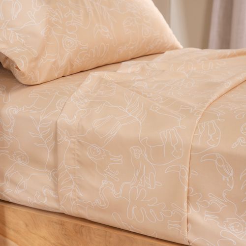 Juego de Sábanas 1 Plaza Animales de la Selva