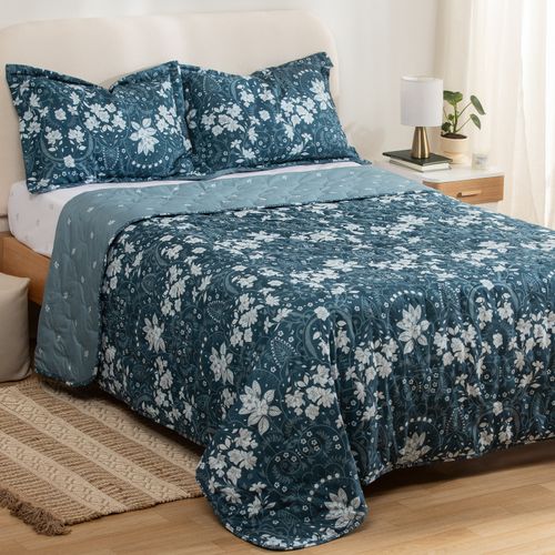 Cubrecama King Reversible Búlgaro Jazmín