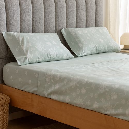 Juego de Sábanas Extra Queen Algodón Blend Palm Truth