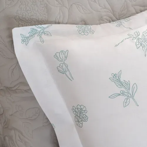 Funda de Almohadón con Pestañas Algodón Peinado Flores Calm