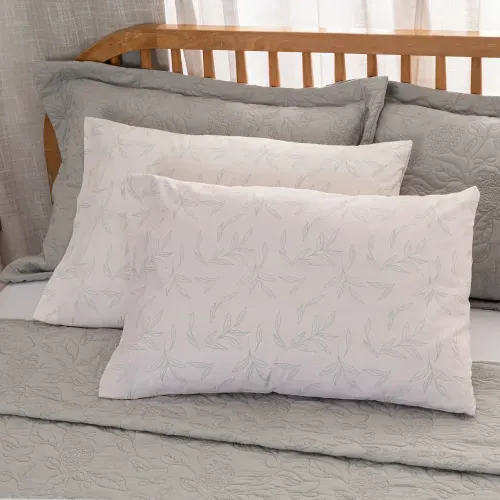 Set de Fundas de Almohadas Queen Algodón Peinado Gestual