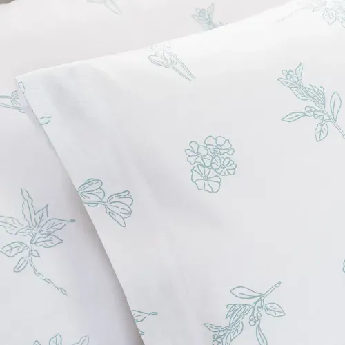 Set de Fundas de Almohadas Queen Algodón Peinado Flor Calm