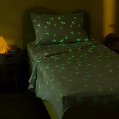 Juego de Sábanas 1 Plaza Starfish Brilla en la Oscuridad