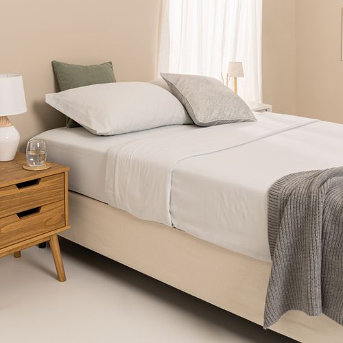 Juego de Sábanas Queen Algodón Blend Lisa