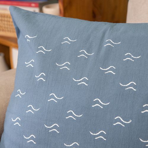 Funda de Almohadón Navy Olas