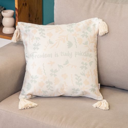 Funda de Almohadón con Flecos Hojas Freedom