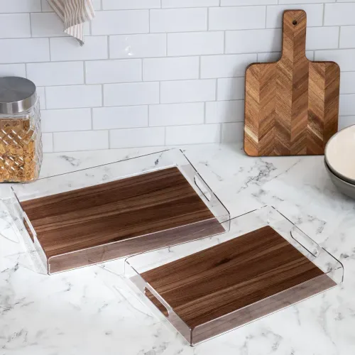 Set de 2 Bandejas Rectangulares Acrílico