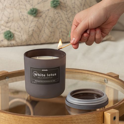 Vela Aromática con Tapa White Lotus