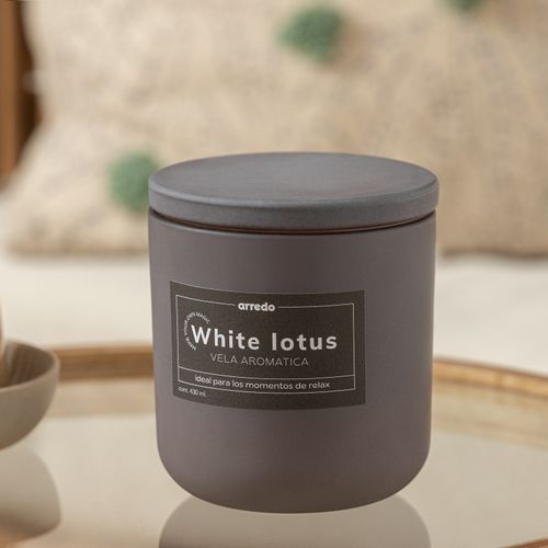 Vela Aromática con Tapa White Lotus