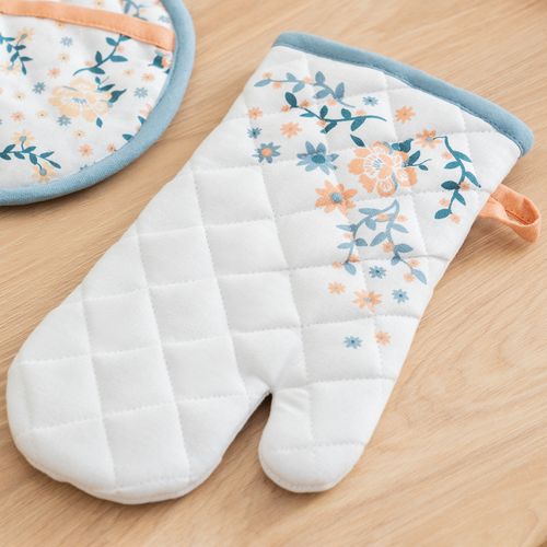 Set de Manopla y Agarradera Flores y Ondas