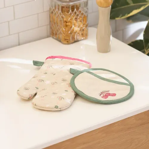 Set de Manopla y Agarradera Cherry