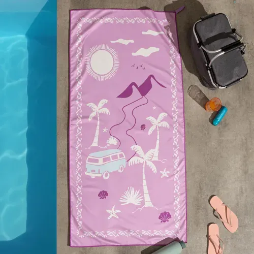 Set de Toallón de Secado Rápido con Mochila Ruta Playera