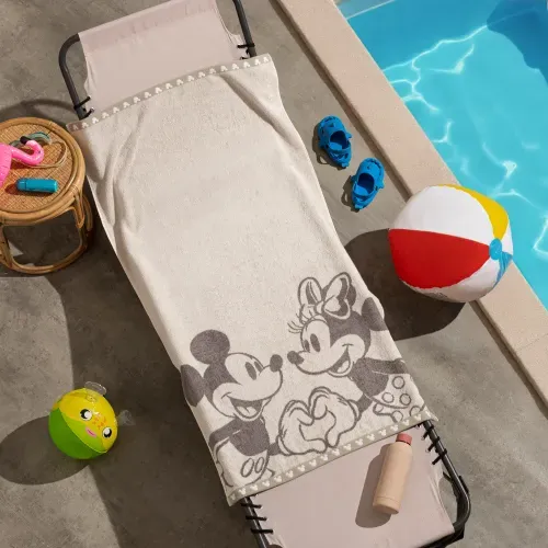 Toallón Playero de Algodón Disney Mickey y Minnie Love