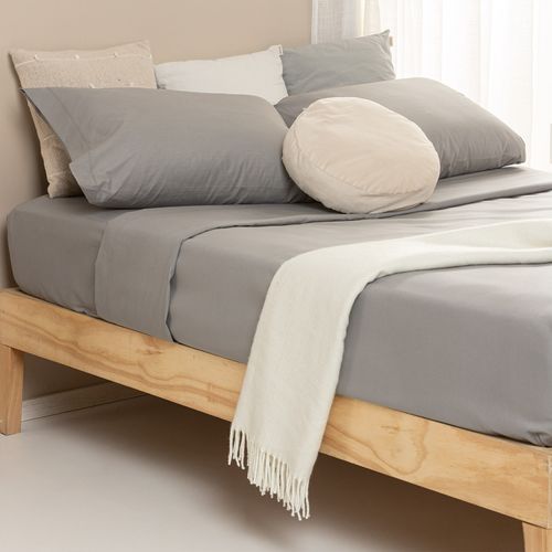 Juego de Sábanas Queen Algodón Blend Liso