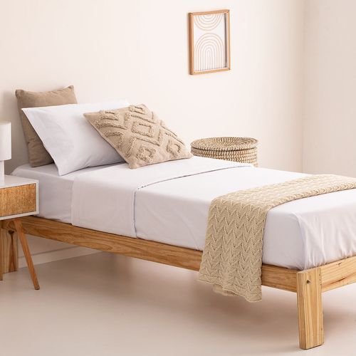 Juego de Sábanas 1 Plaza Algodón Liso