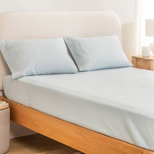 Juego de Sábanas Extra Queen Algodón Blend Liso