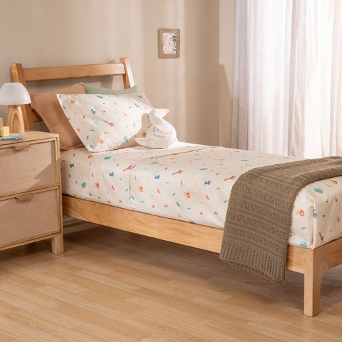 Juego de Sábanas 1 Plaza Animalitos de la Selva