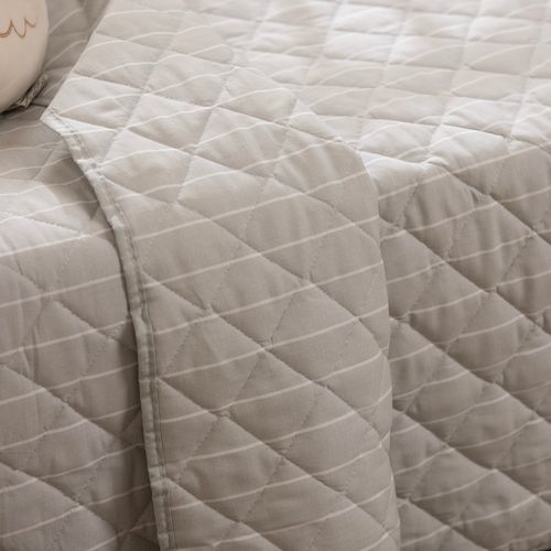 Acolchado Cuna Reversible de Algodón Rayas Finas