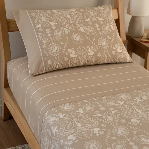 Juego de Sábanas Twin Algodón Blend Búlgaro Aves