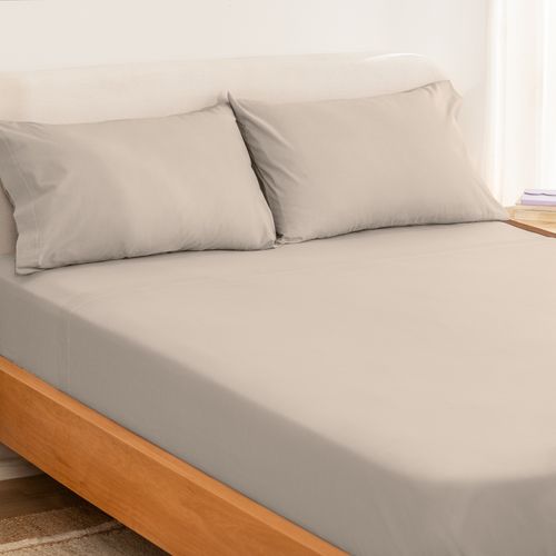 Juego de Sábanas Queen Algodón Blend Liso