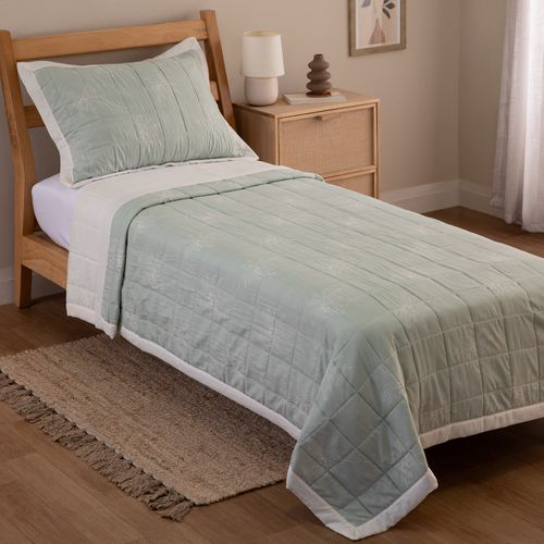 Cubrecama Twin Reversible Extra Suave Línea de Palmeras