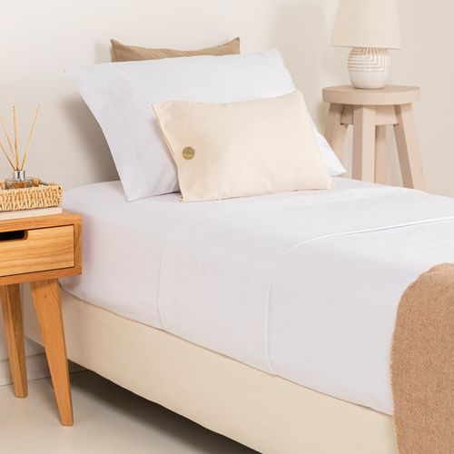 Juego de Sábanas Twin Algodón Blend Liso