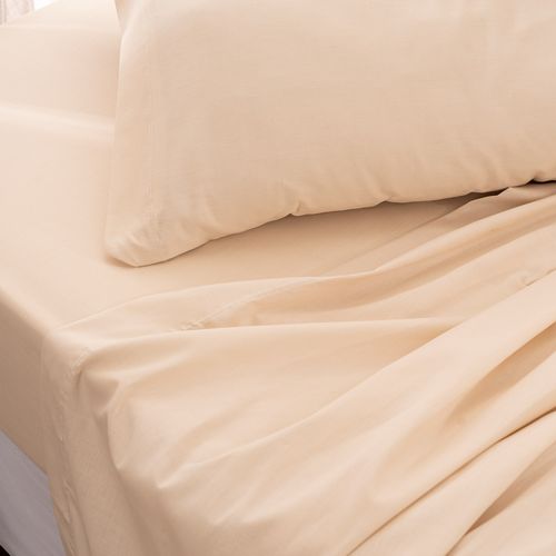 Juego de Sábanas 1 Plaza Algodón Blend Liso
