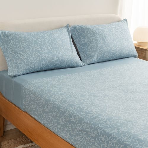 Juego de Sábanas Extra Queen Extra Suaves Hojas Oxalis