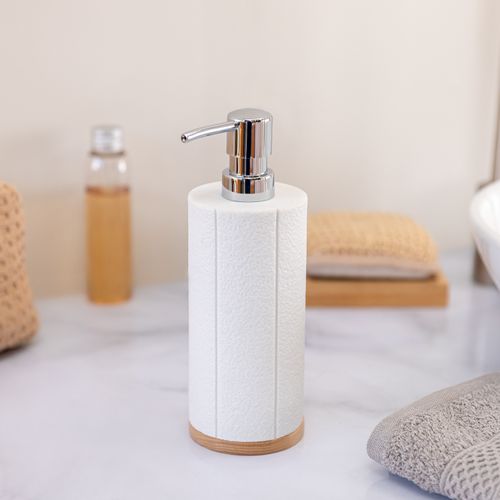 Dosificador de Jabón Líneas Verticales con Bambú