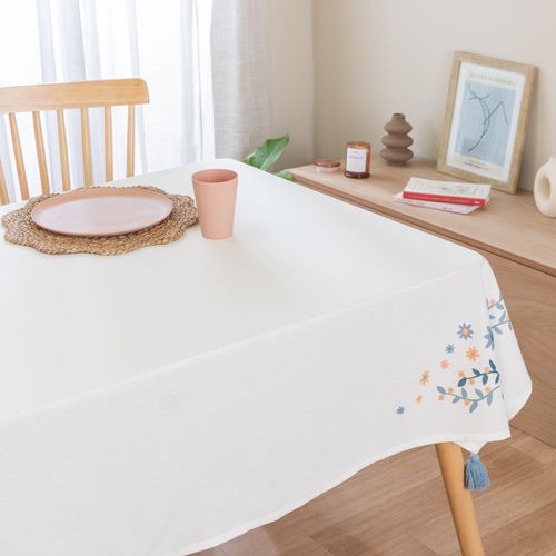 Mantel Rectangular Mediano Flores y Ondas
