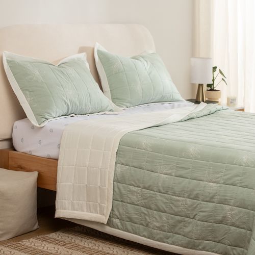 Cubrecama King Reversible Extra Suave Línea de Palmeras