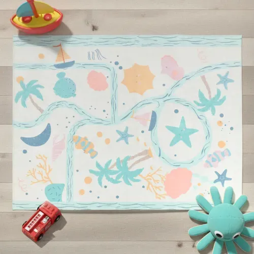 Alfombra Rectangular Infantil Marino