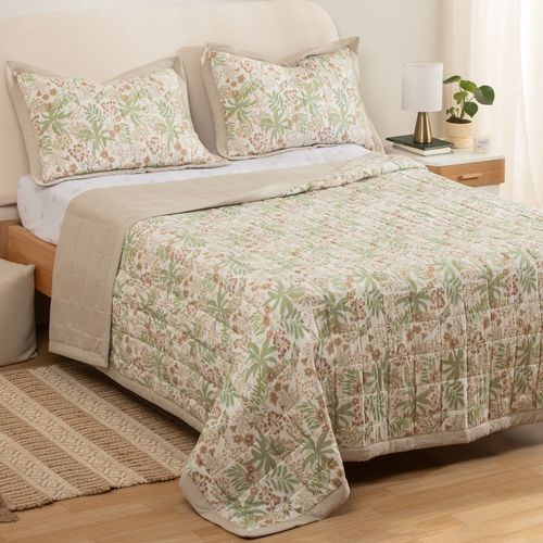 Cubrecama King Reversible Extra Suave Flores