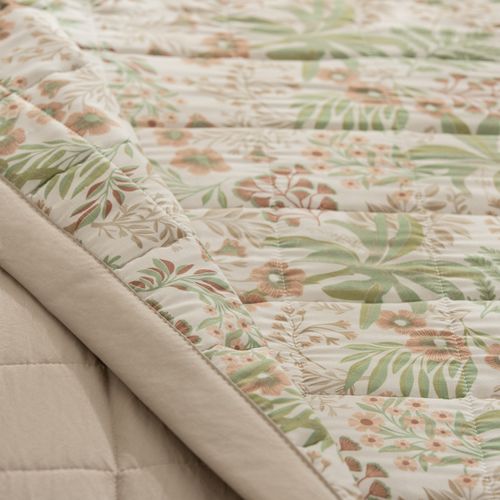 Cubrecama King Reversible Extra Suave Flores
